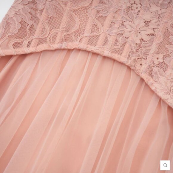 Ulrique Pink Lace Corset Tulle Maxi Dress - Size Small - Picture 6 of 12